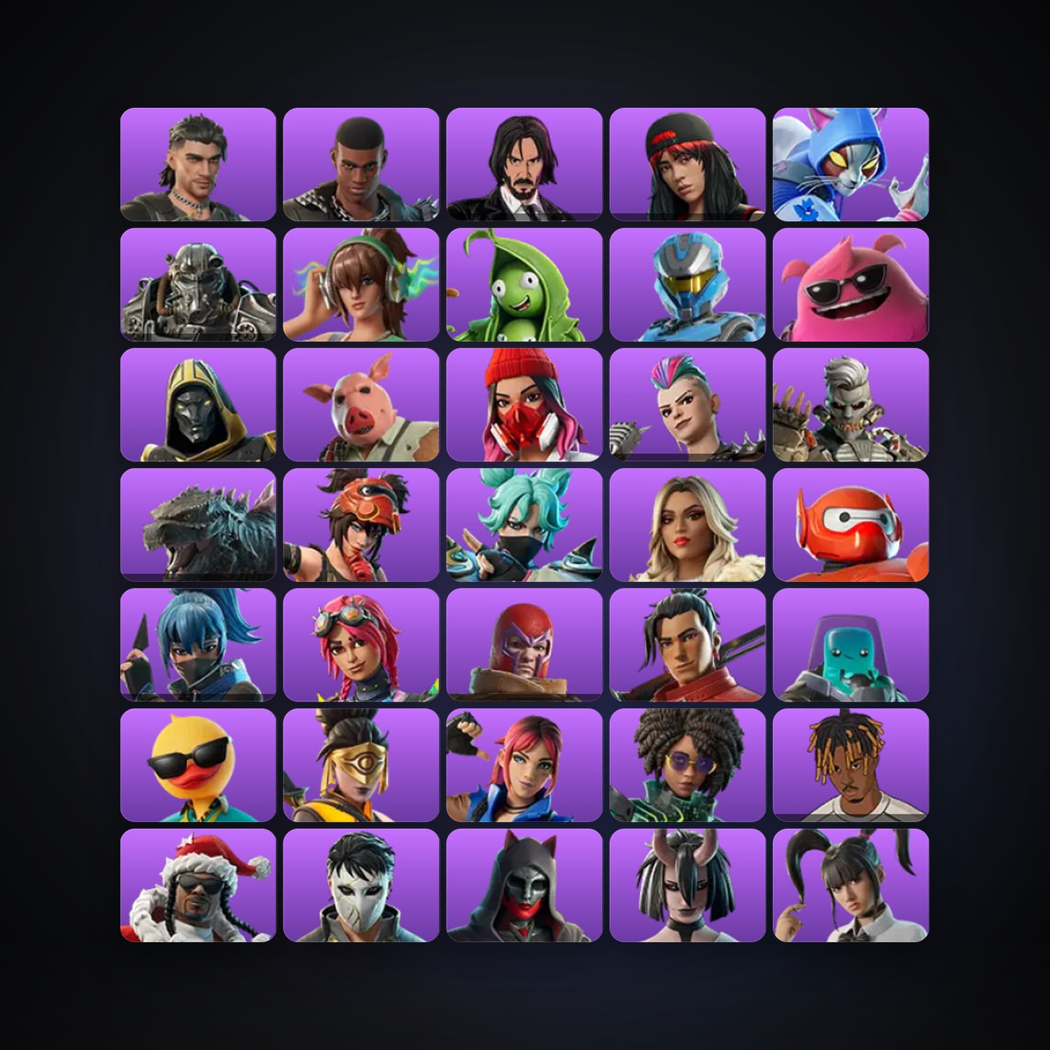 Fortnite locker — 38 skins — 150 V-Bucks — lvl 2028 — HabibiAccounts