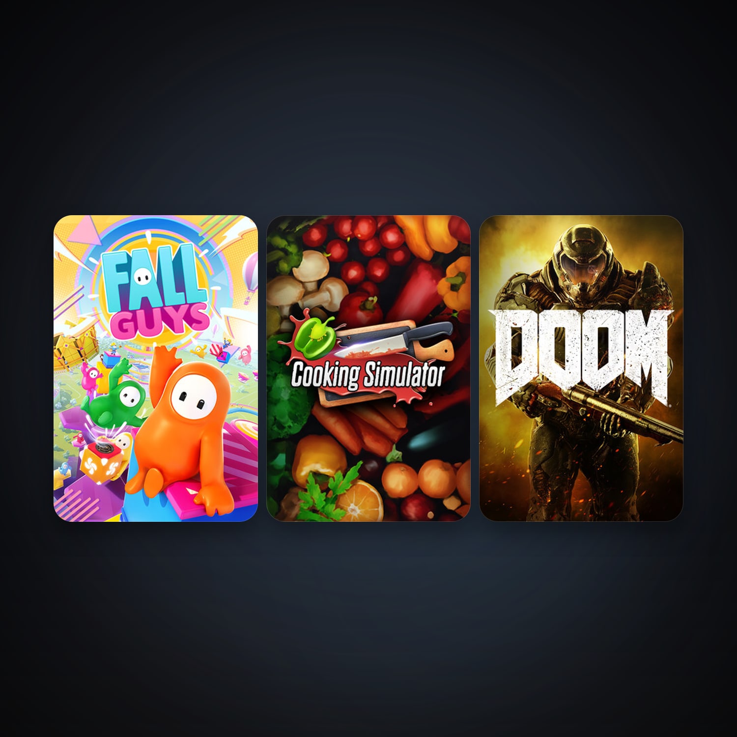 DOOM + Cooking Simulator, 3 games, clean — HabibiAccounts