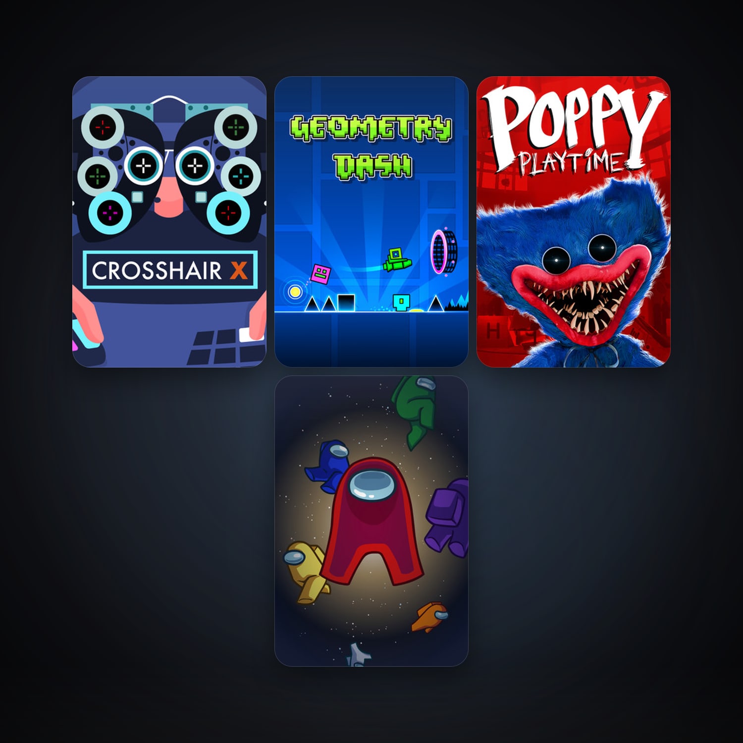 Geometry Dash + Among Us, 8 games, clean — HabibiAccounts