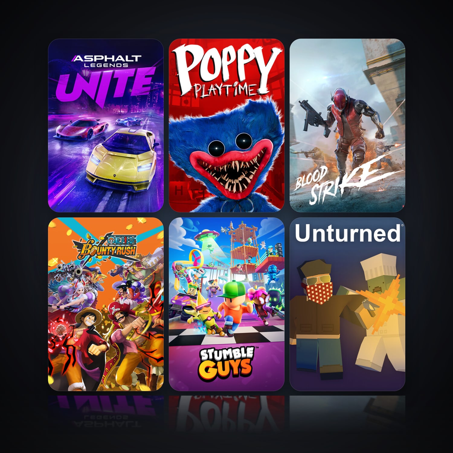 Asphalt Legends Unite & Poppy Playtime | 17 Games | Clean — HabibiAccounts