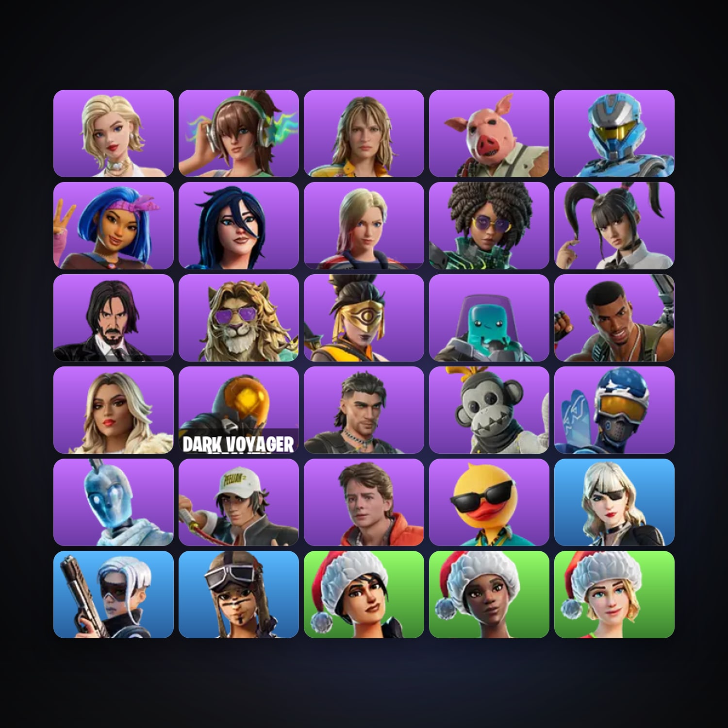 Fortnite locker — 31 skins — lvl 1244 — HabibiAccounts