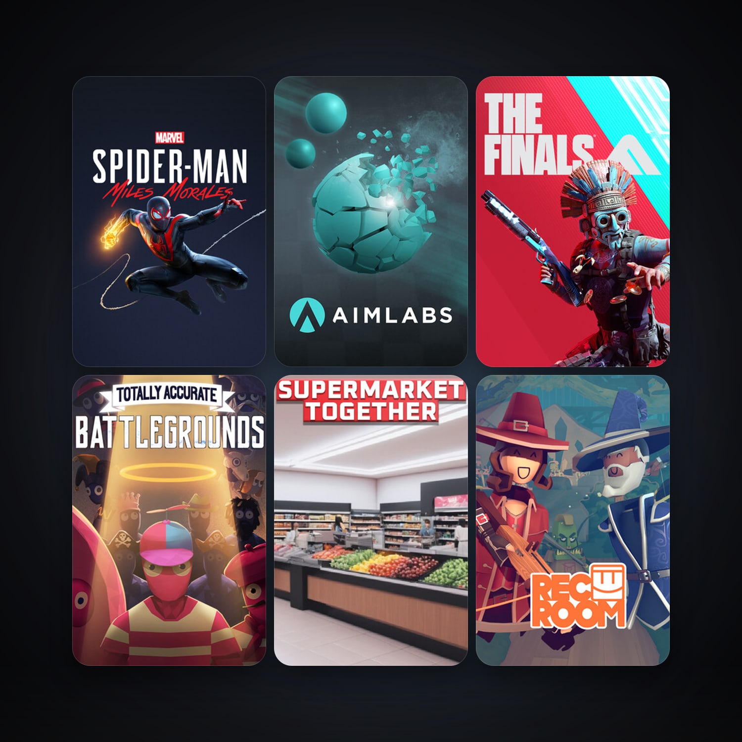 Rec Room + Aimlabs, 6 games, clean — HabibiAccounts
