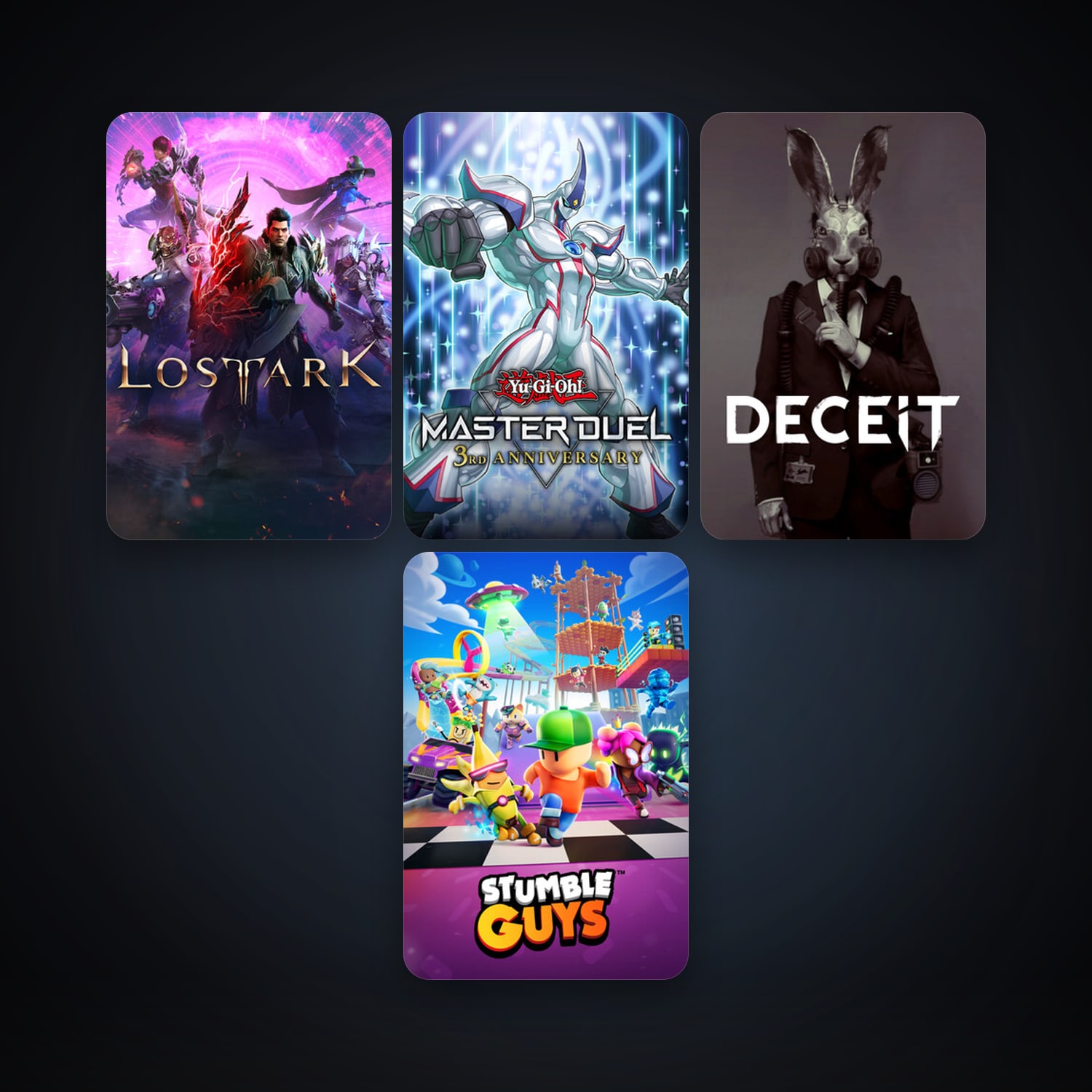 Deceit + Yu-Gi-Oh! Master Duel, 8 games, clean — HabibiAccounts