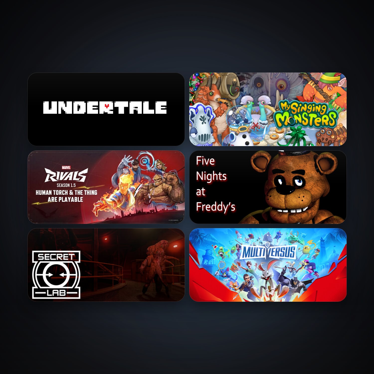 Five Nights at Freddy's + Undertale, 23 games, clean — HabibiAccounts