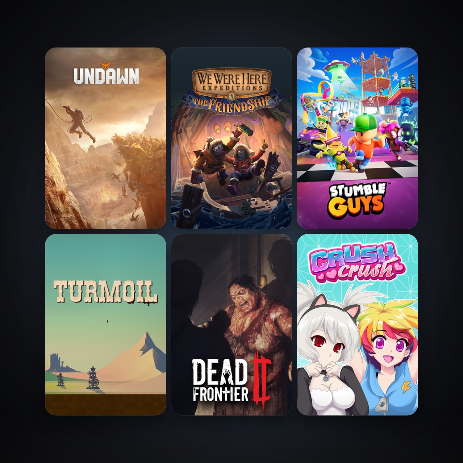 Turmoil + Crush Crush, 10 games, clean — HabibiAccounts