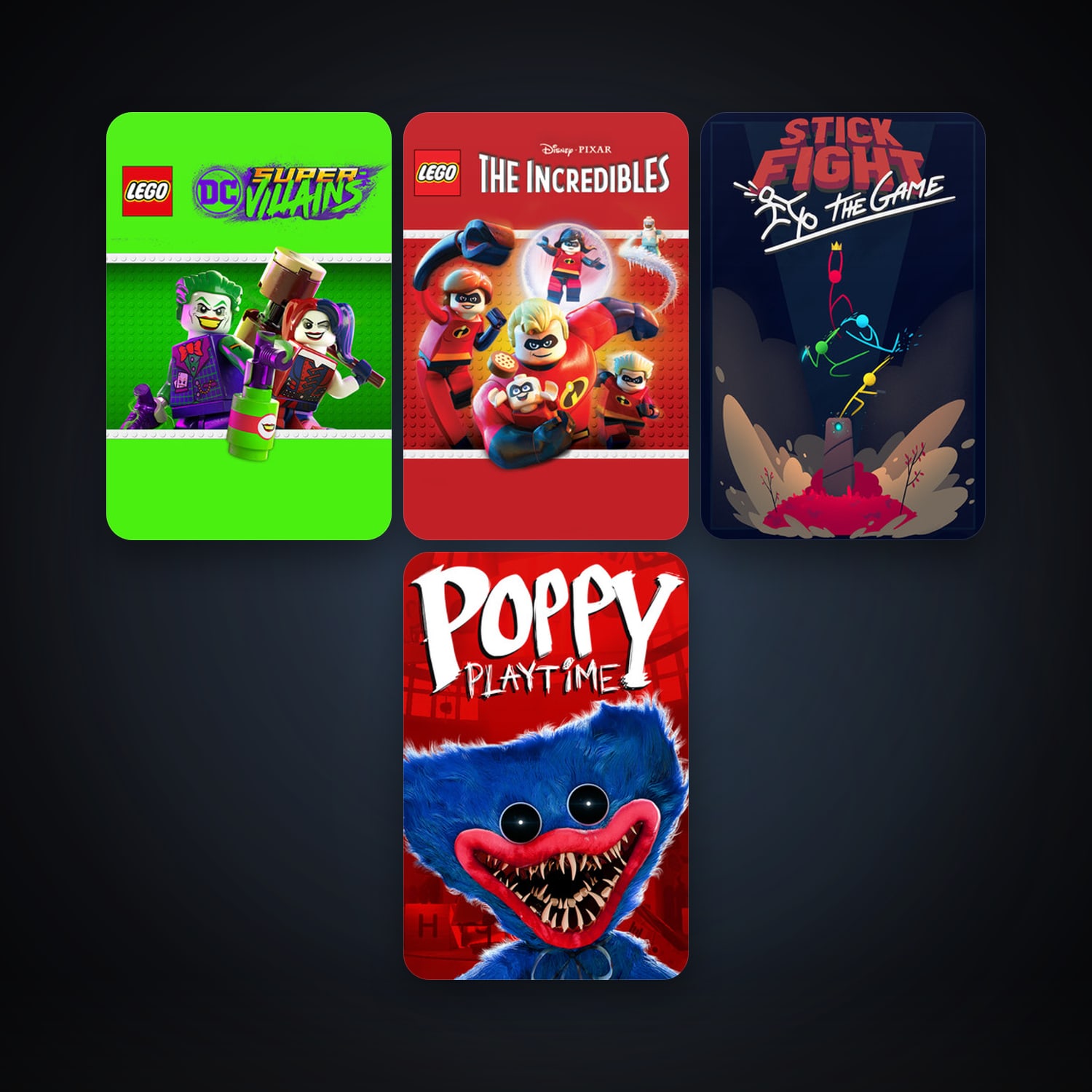 Stick Fight: The Game + LEGO The Incredibles, 4 games, clean — HabibiAccounts