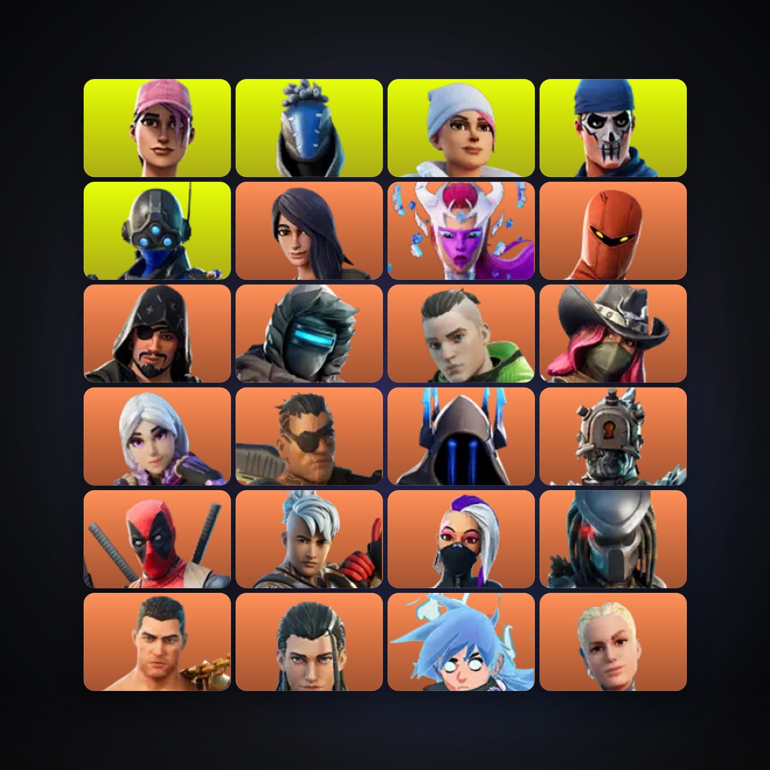 هالحساب فورتنايت، اللوكر مليان 116 سكن، 750 فيبوكس، لفل 2012، 253 فوز — HabibiAccounts