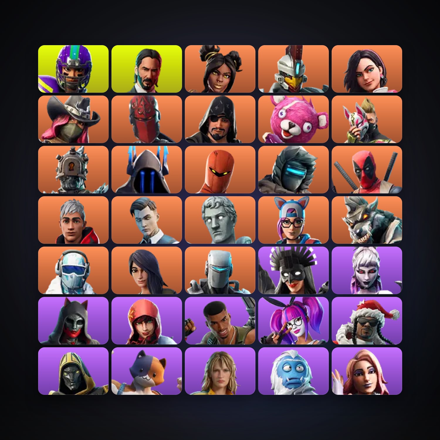 Fortnite locker — 125 skins — 3K V-Bucks — lvl 3208 — HabibiAccounts