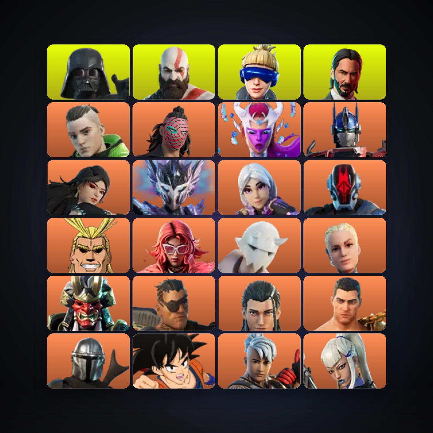 Fortnite locker — 307 skins — 1.3K V-Bucks — lvl 3678 — HabibiAccounts