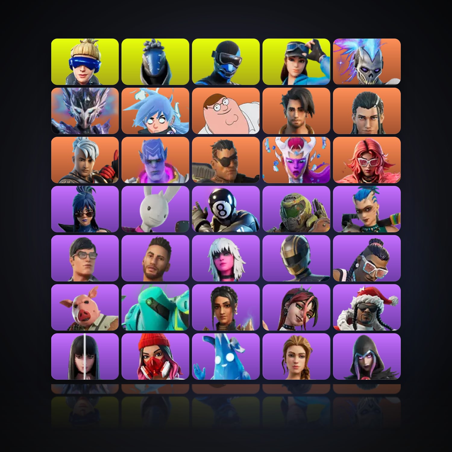 Fortnite | 74 Skins | 50 V-Bucks | Level 2063 | 241 Wins — HabibiAccounts