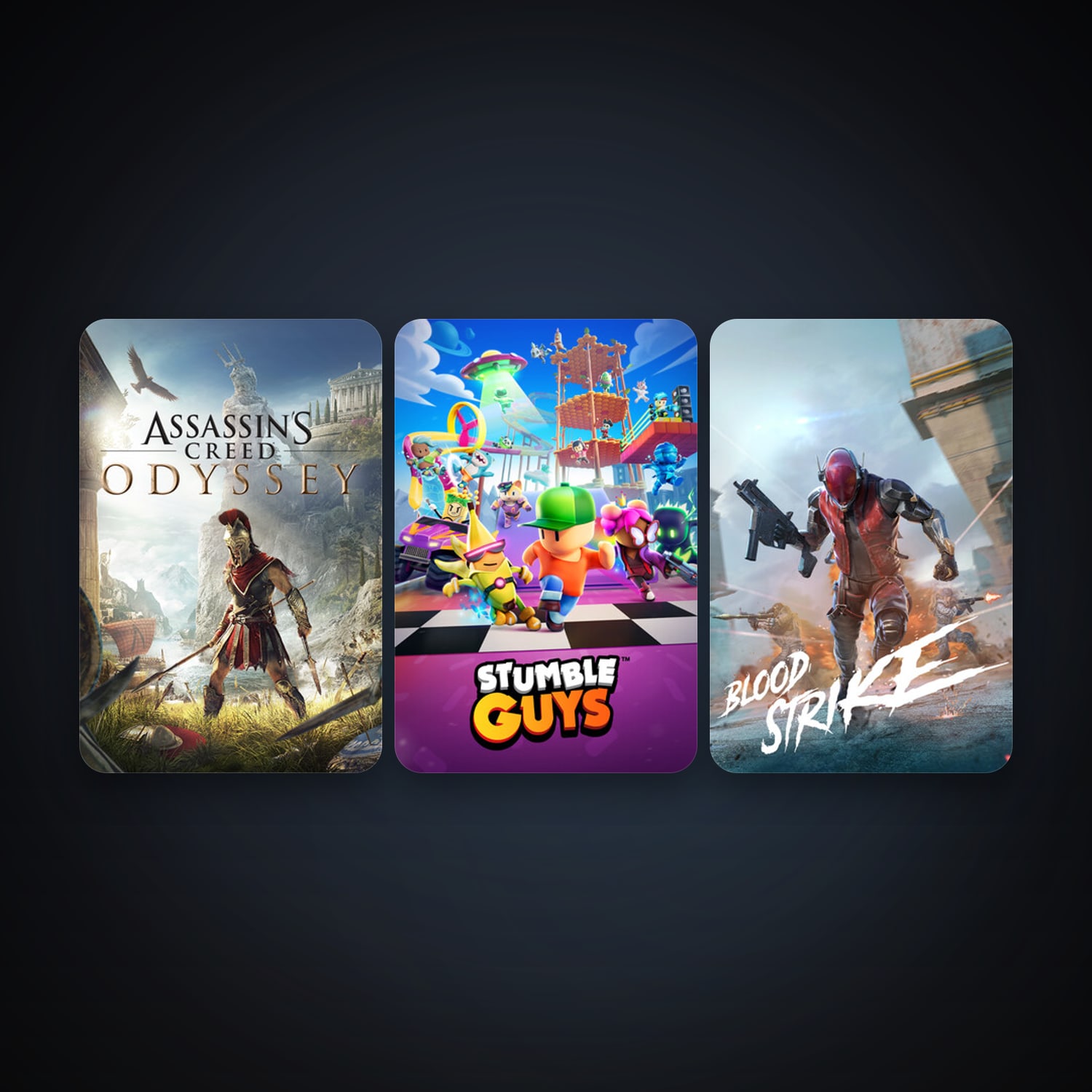 Assassin's Creed Odyssey + Stumble Guys, 5 games, clean — HabibiAccounts