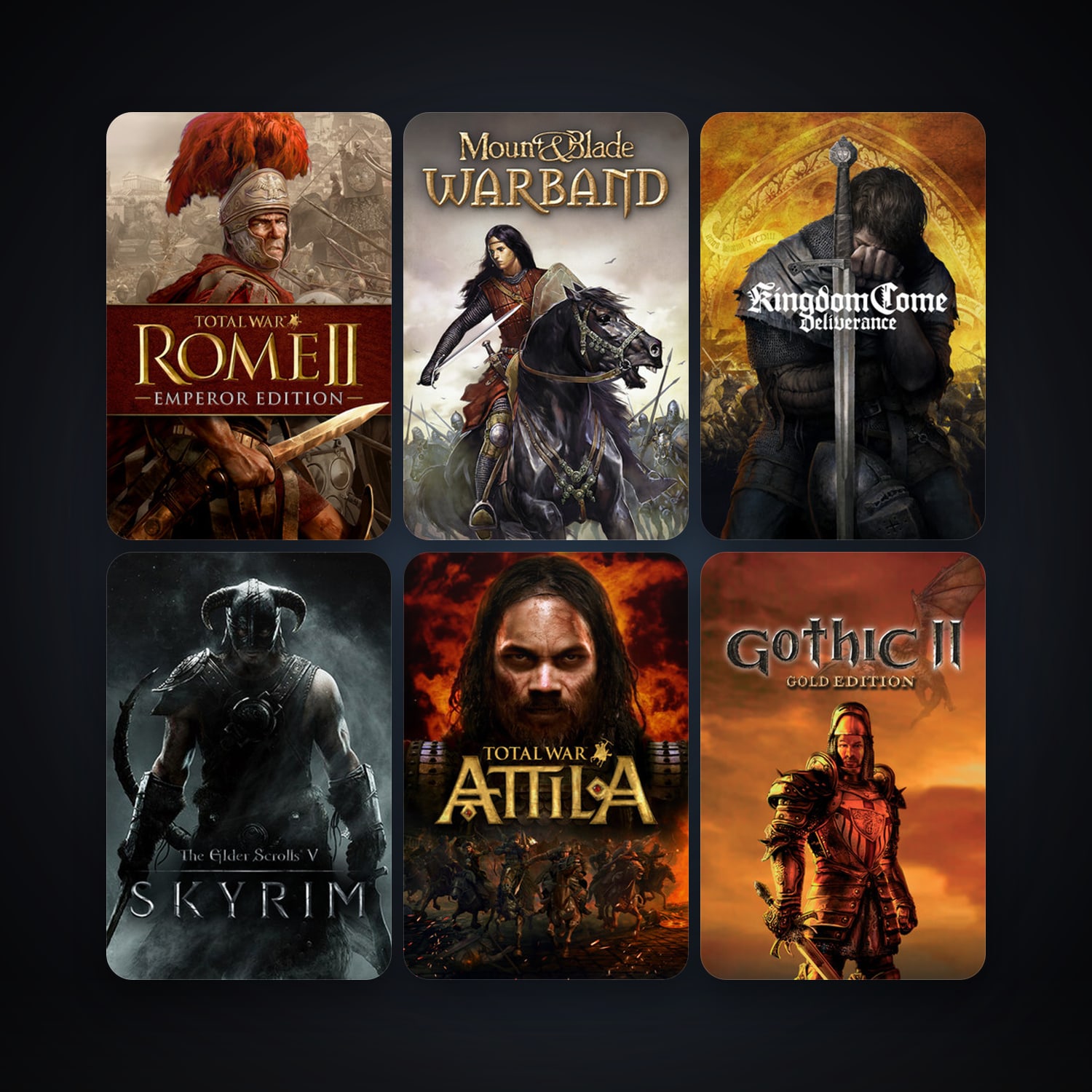 Medieval II: Total War + Sid Meier's Civilization V, 33 games, clean — HabibiAccounts