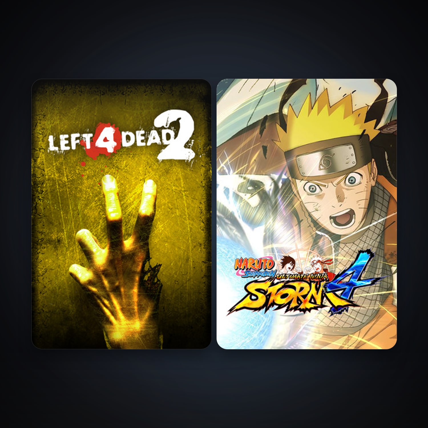 Left 4 Dead 2 + NARUTO SHIPPUDEN: Ultimate Ninja STORM 4, 5 games, clean — HabibiAccounts