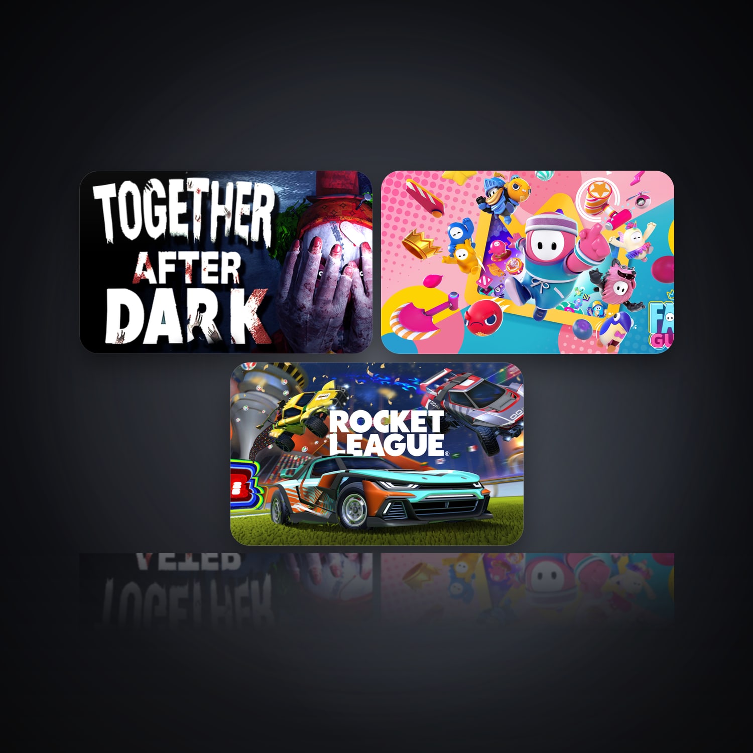 هالحساب إبك فيه Together After Dark وFall Guys، IN، 3 ألعاب — HabibiAccounts