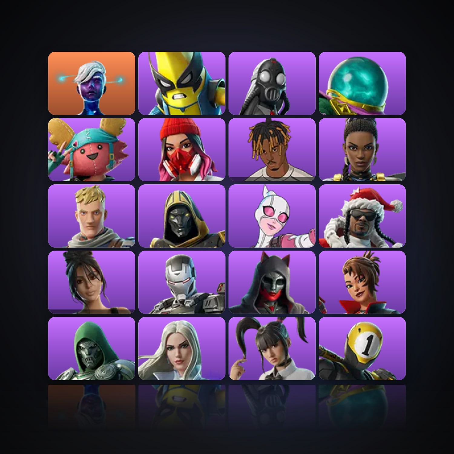Fortnite | 24 Skins | 100 V-Bucks | Level 1586 | 53 Wins — HabibiAccounts