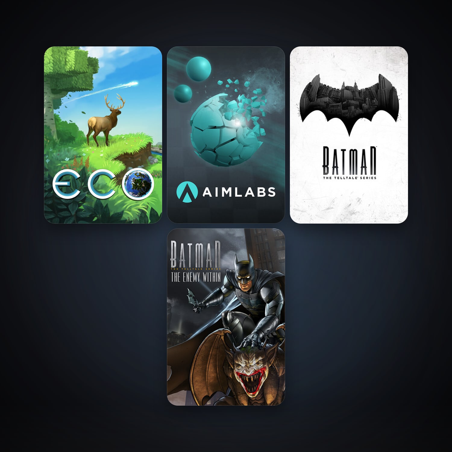 Eco + Batman - The Telltale Series, 21 games, clean — HabibiAccounts