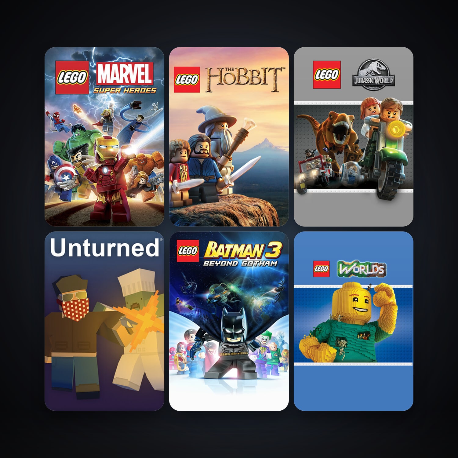 LEGO Marvel Super Heroes + LEGO The Hobbit, 7 games, clean — HabibiAccounts