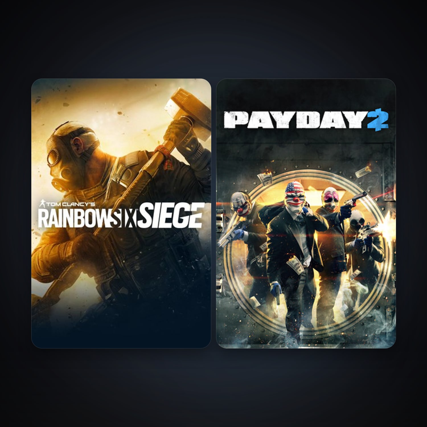 PAYDAY 2 + Tom Clancy's Rainbow Six Siege, 3 games, clean — HabibiAccounts