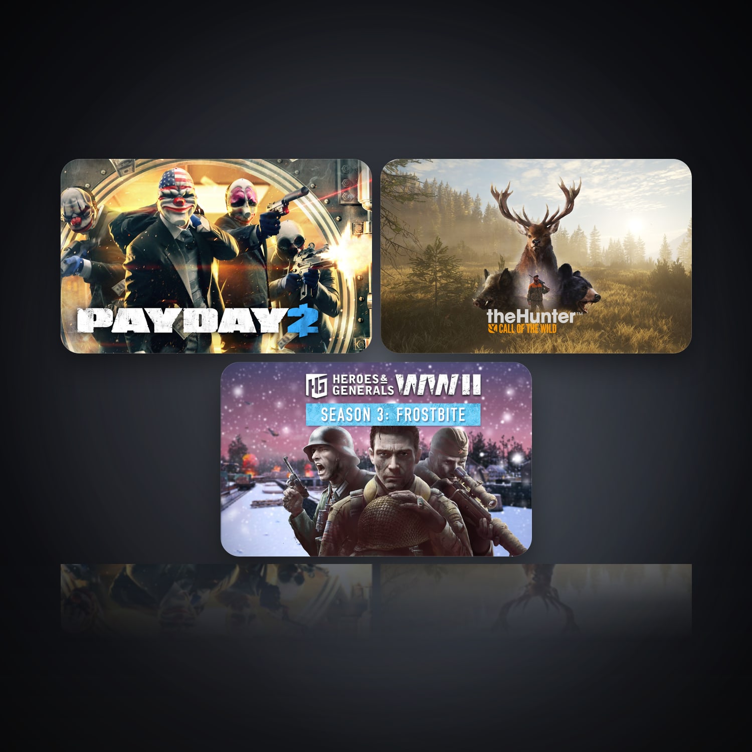 هالحساب إبك فيه PAYDAY 2 وtheHunter: Call of the Wild، ID، 3 ألعاب — HabibiAccounts