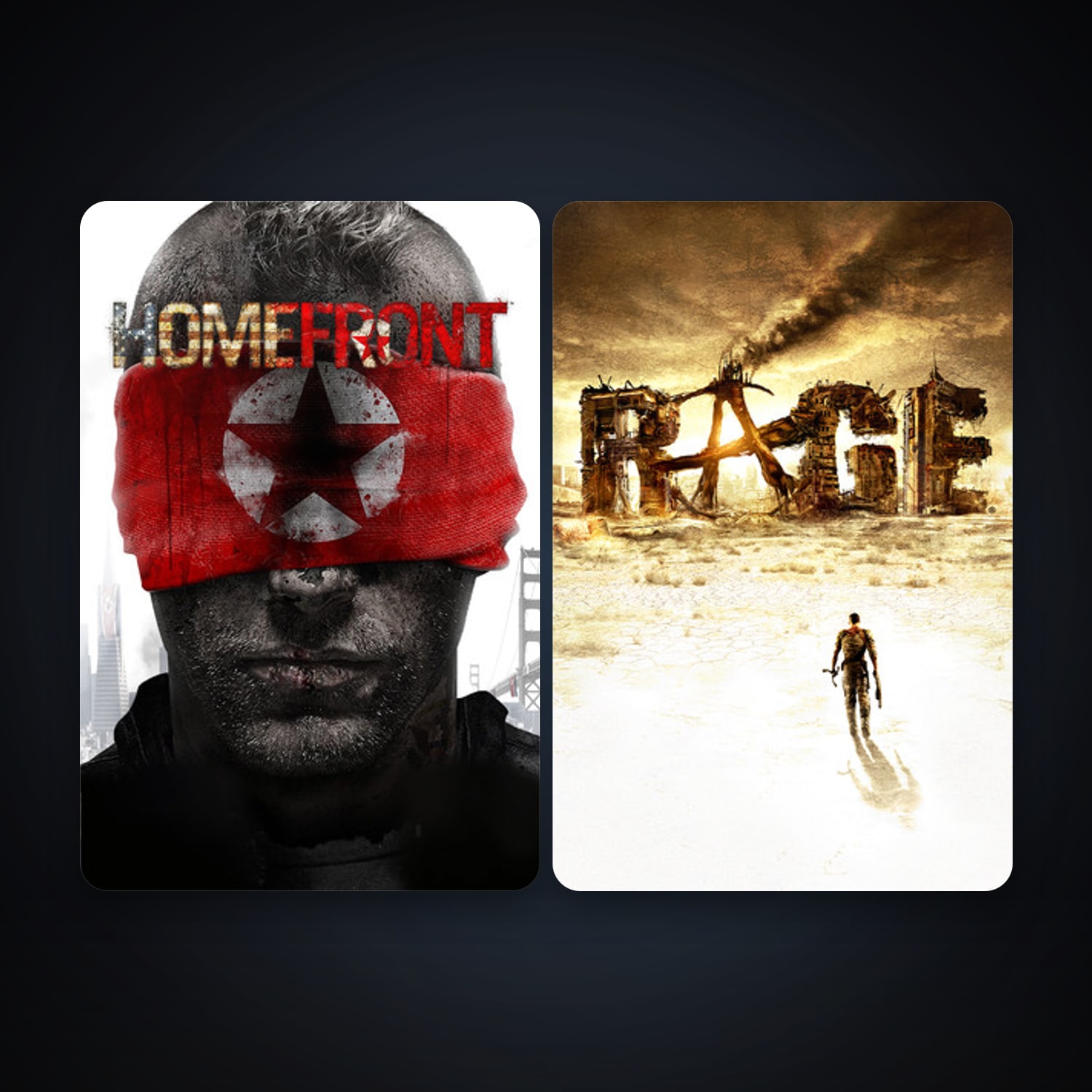 RAGE + Homefront, 4 games, clean — HabibiAccounts