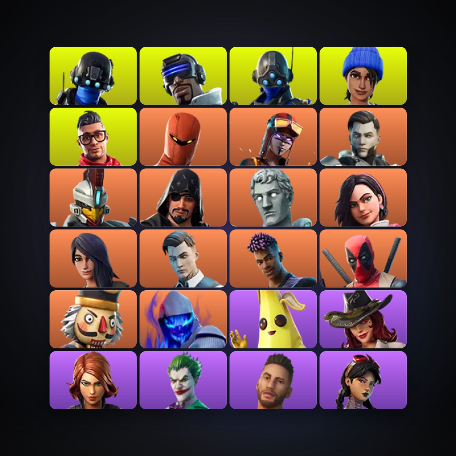 هالحساب فورتنايت، لوكر 53 سكن، 100 فيبوكس، لفل 1023، 206 فوز — HabibiAccounts