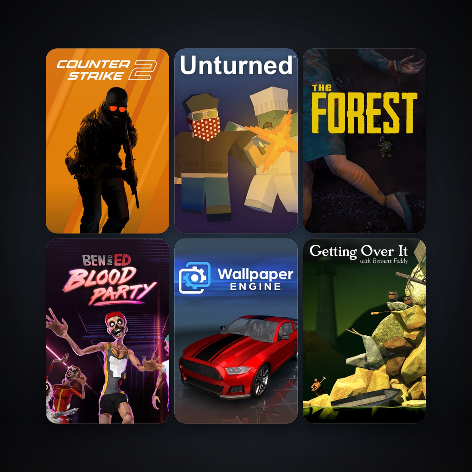 CS2 Prime + Getting Over It with Bennett Foddy, 35 games, Steam 12, clean — HabibiAccounts