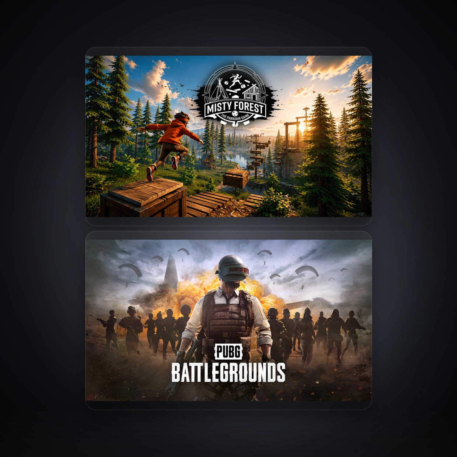 Epic Misty Forest: The Parkour Game + PUBG: BATTLEGROUNDS — IN — HabibiAccounts