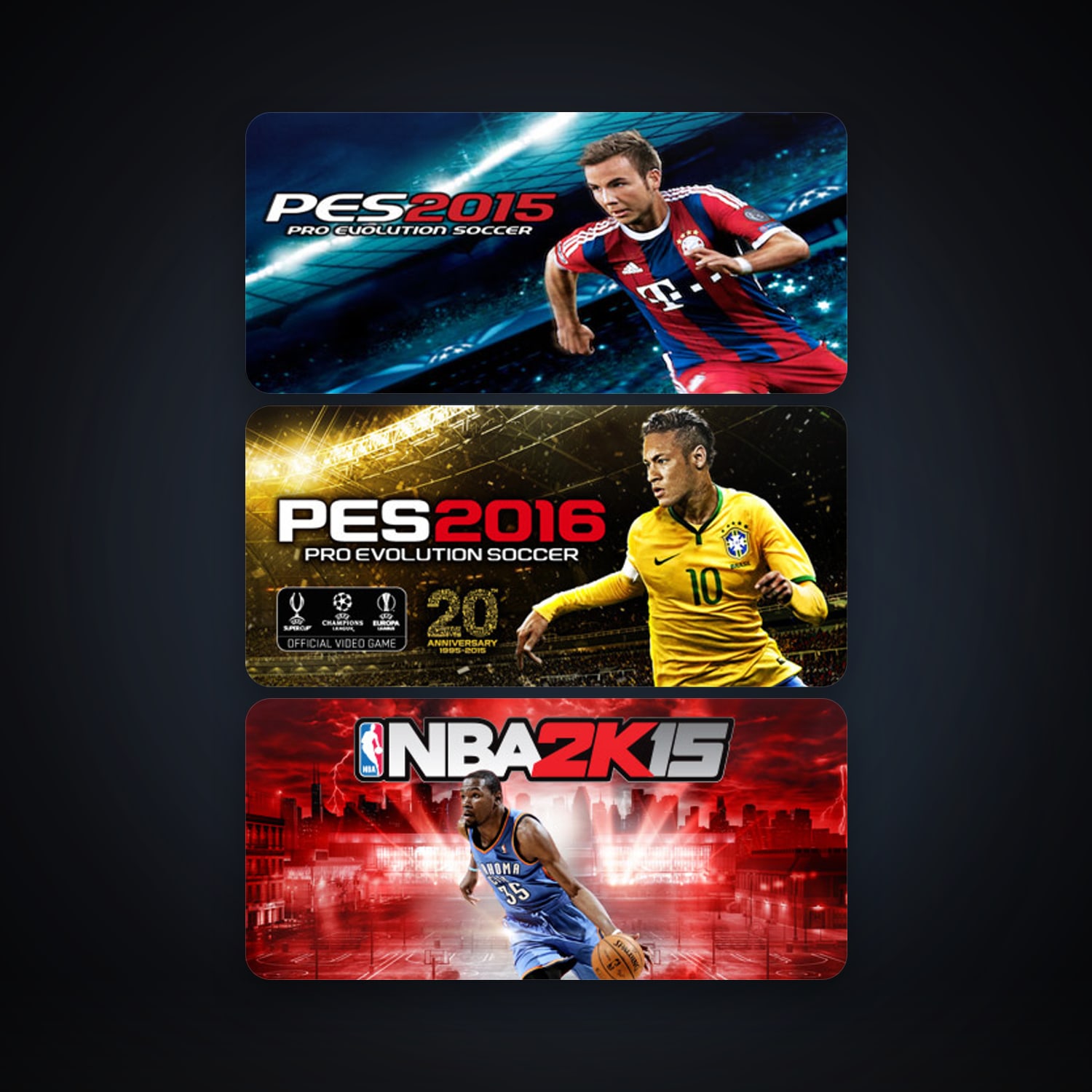 NBA 2K15 + Pro Evolution Soccer 2015, 3 games, clean — HabibiAccounts