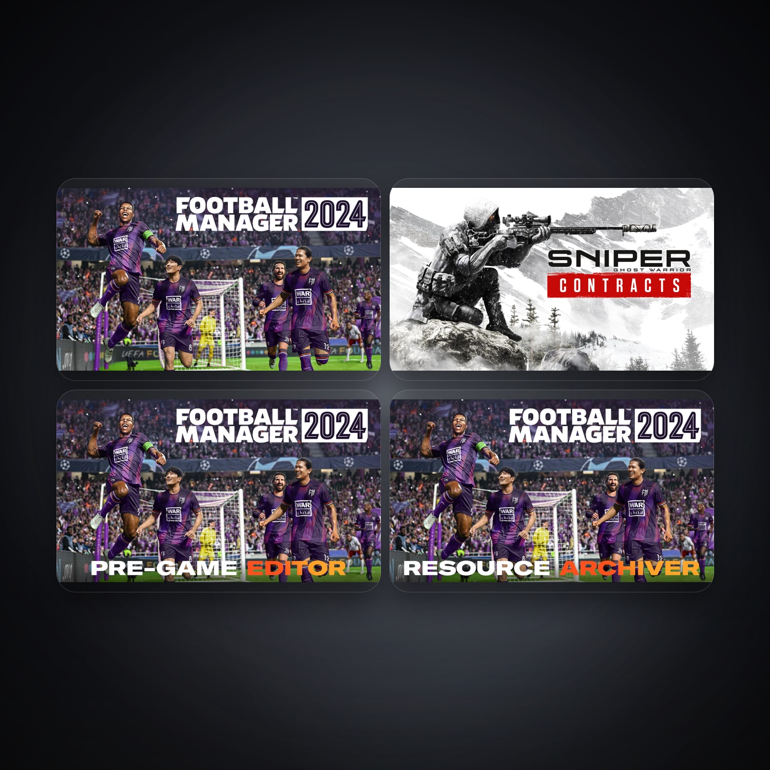 Football Manager 2024 & Sniper Ghost Warrior Contracts | 4 Games — HabibiAccounts
