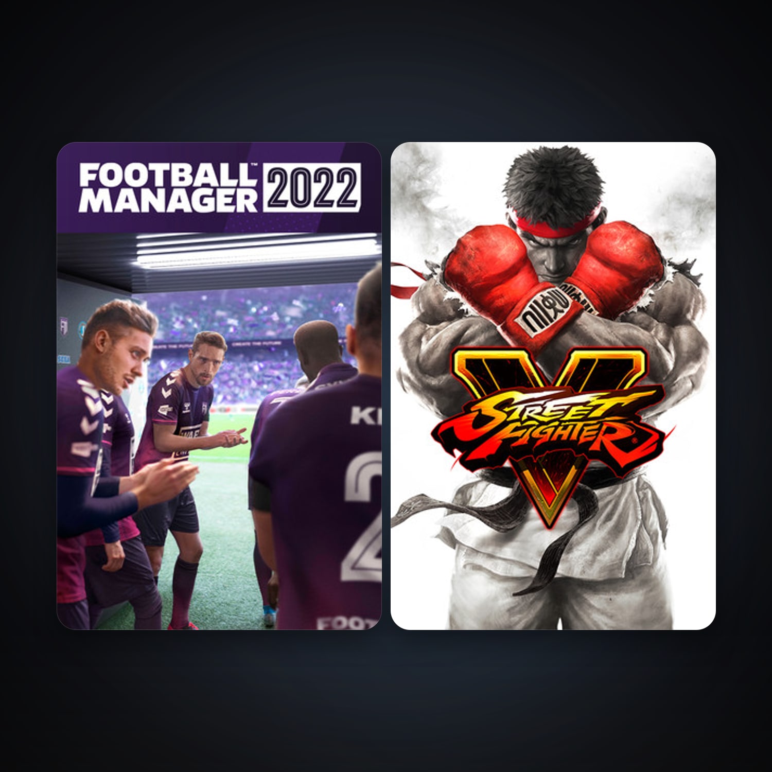 Street Fighter V + Football Manager 2022, 5 games, clean — HabibiAccounts