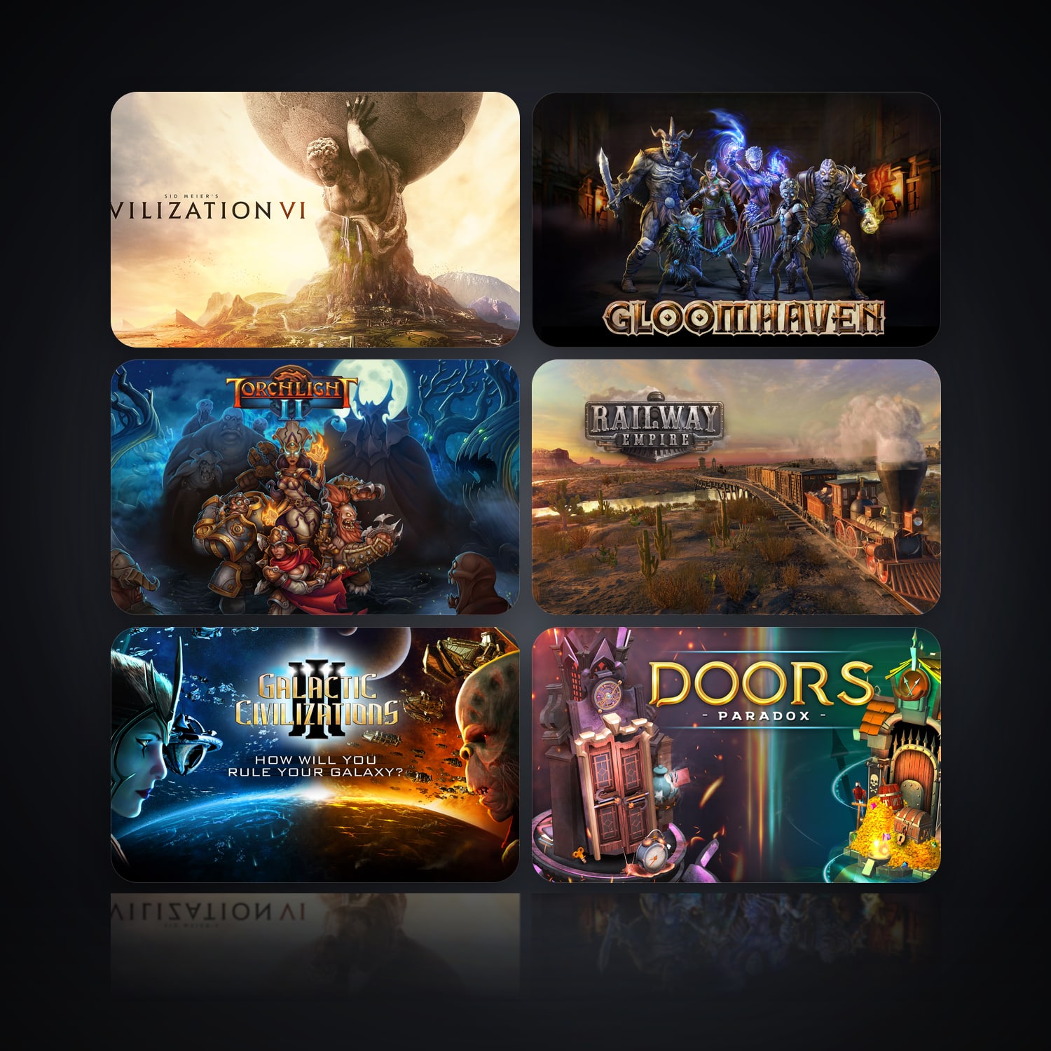 Sid Meier's Civilization VI & Gloomhaven | 169 Games — HabibiAccounts