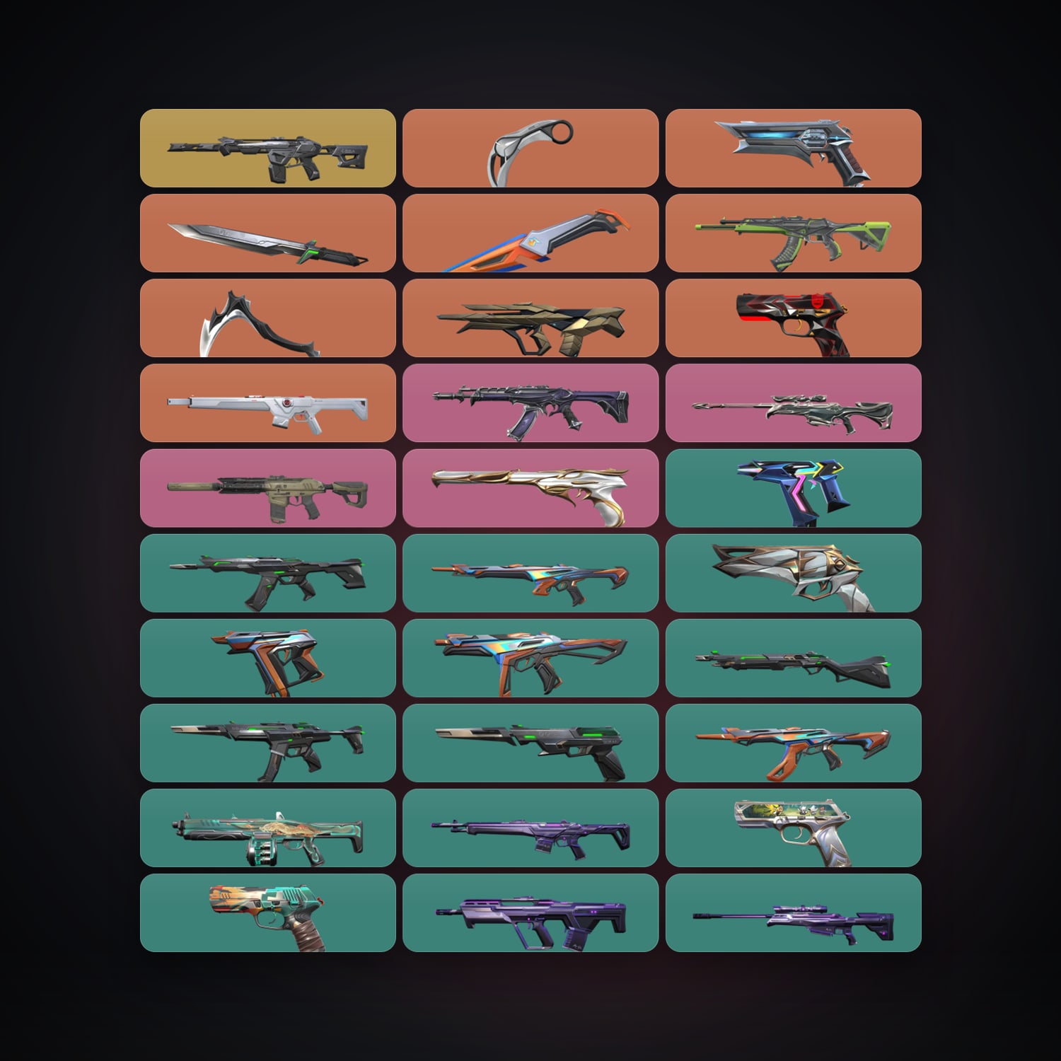 KR Gold 1 locker — 4 knives, 40 skins, lvl 156 — HabibiAccounts