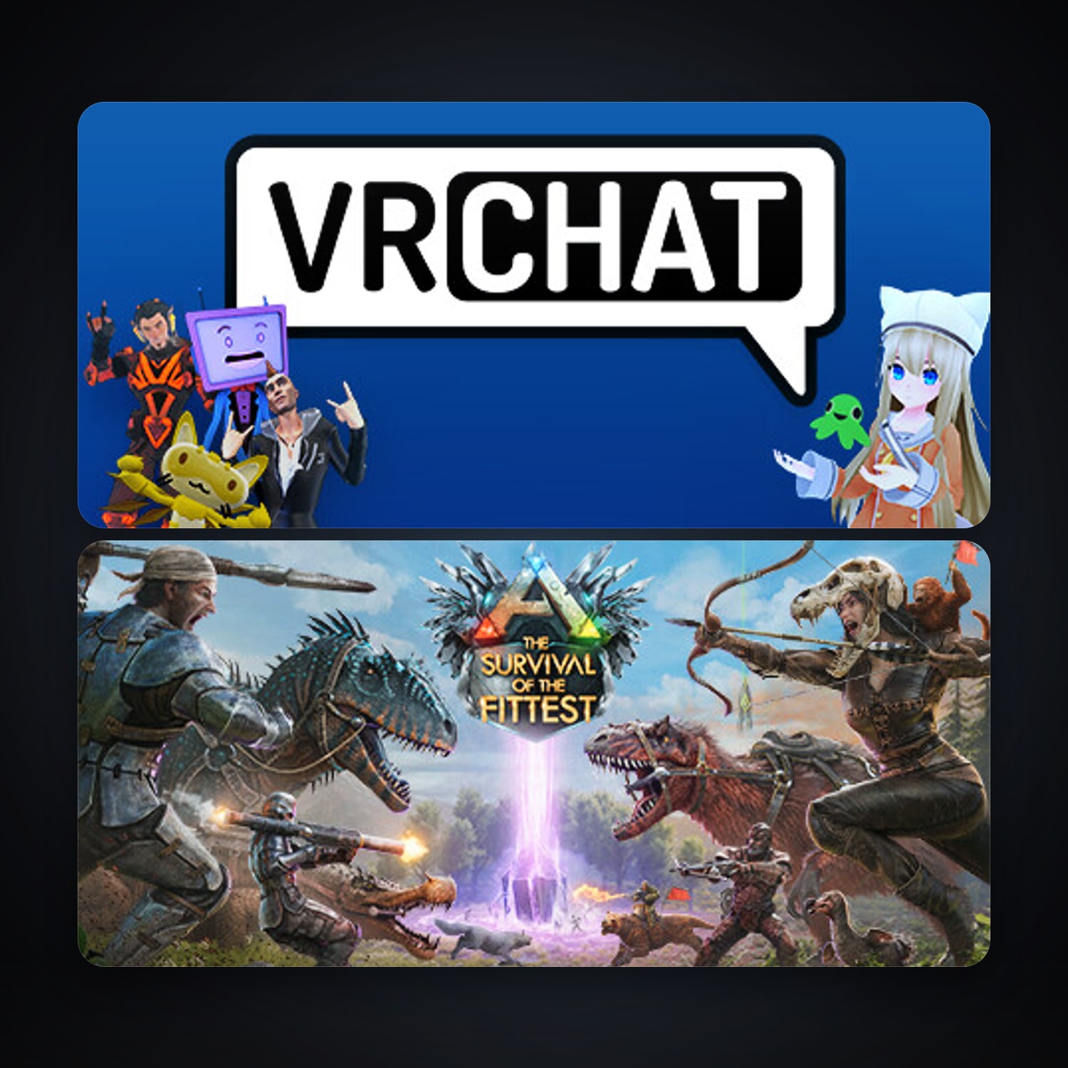 ARK: The Survival Of The Fittest + VRChat, 6 games, clean — HabibiAccounts