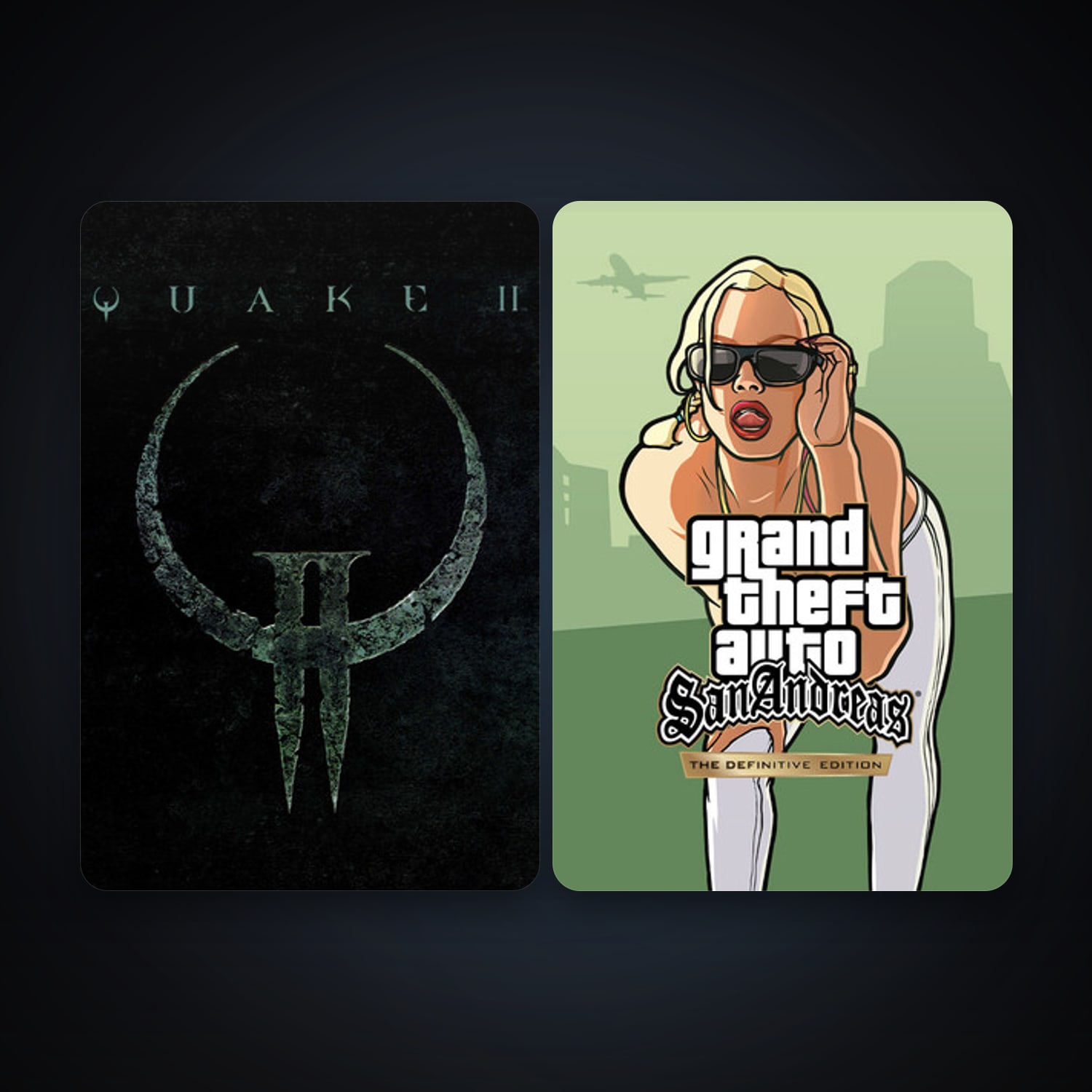 QUAKE II + Grand Theft Auto: San Andreas - The Definitive Edition, 6 games, clean — HabibiAccounts