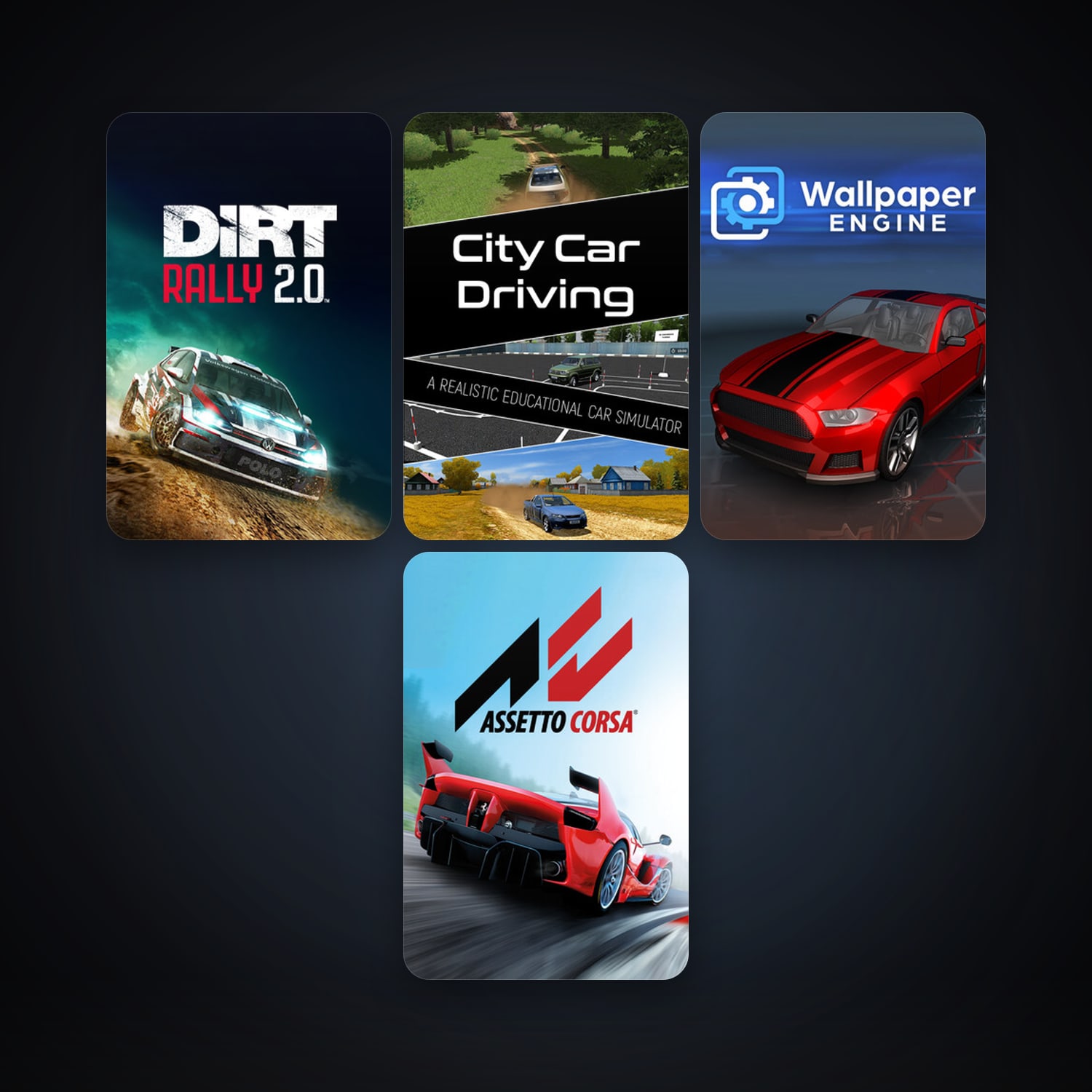 Assetto Corsa + Wallpaper Engine, 8 games, clean — HabibiAccounts