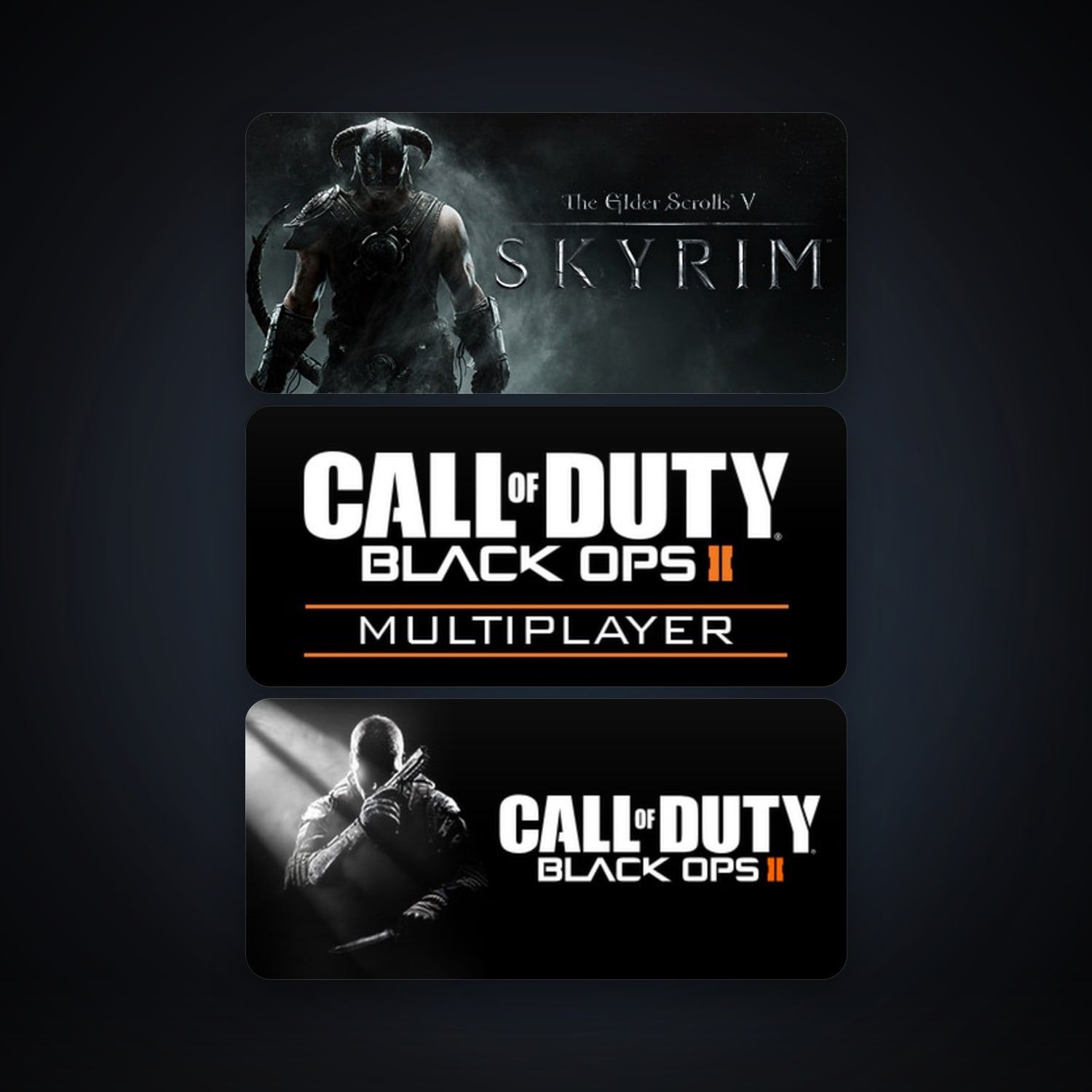 The Elder Scrolls V: Skyrim + Call of Duty: Black Ops II, 5 games, clean — HabibiAccounts