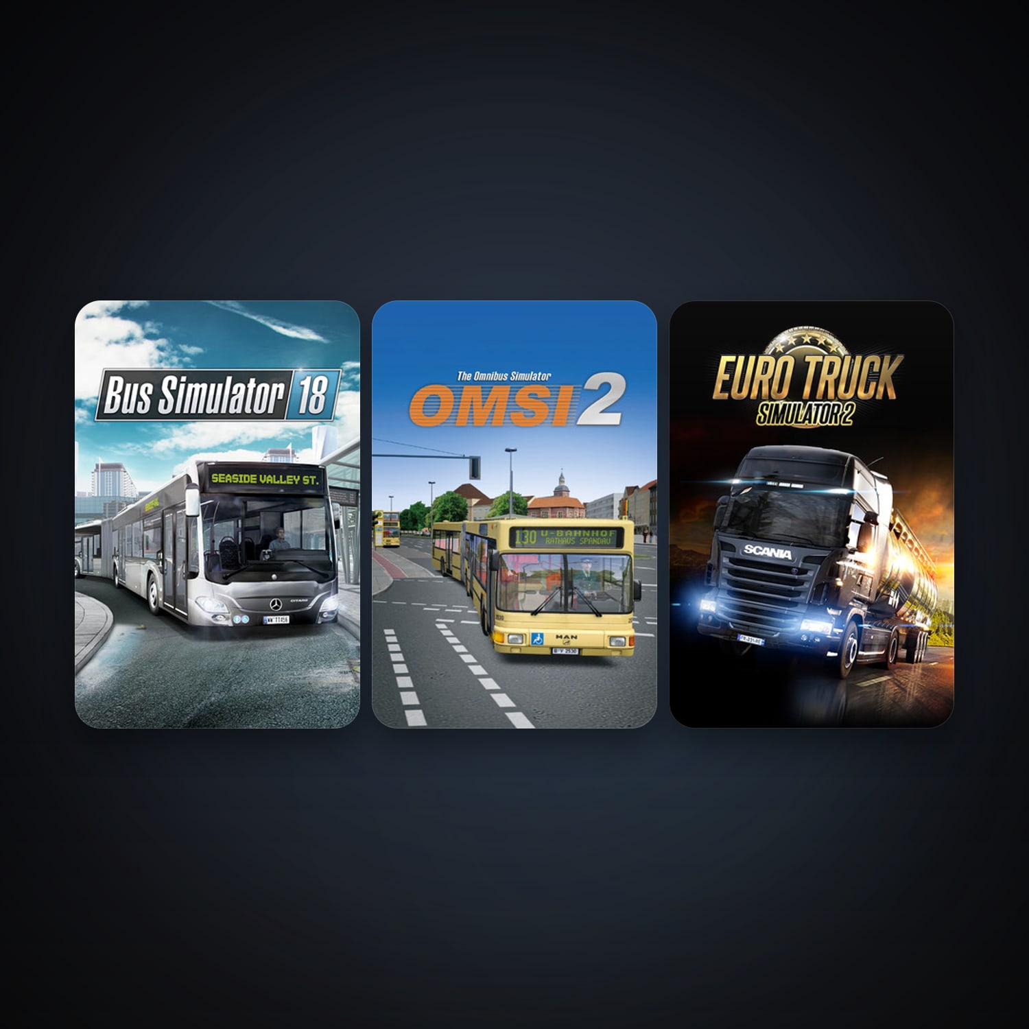 Euro Truck Simulator 2 + OMSI 2: Steam Edition, 4 games, clean — HabibiAccounts