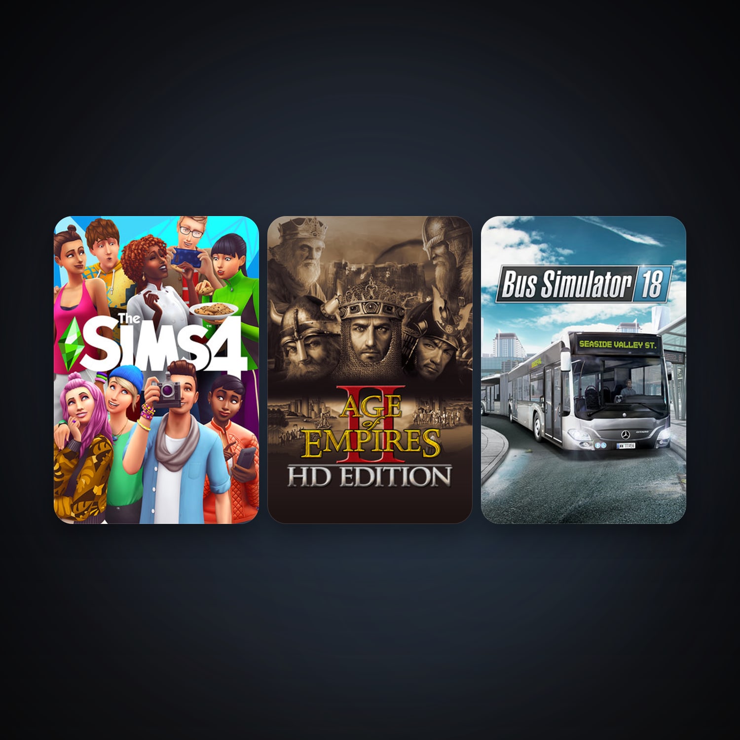 Age of Empires II + Bus Simulator 18, 4 games, clean — HabibiAccounts