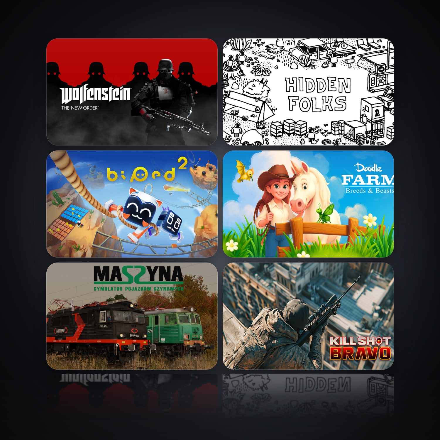 Wolfenstein: The New Order & Hidden Folks | 6 Games — HabibiAccounts