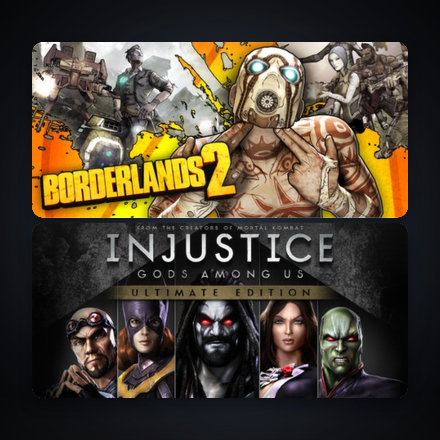 هالحساب ستيم فلين، Borderlands 2 وInjustice: Gods Among Us Ultimate Edition، 12 لعبة، صامد واضح — HabibiAccounts