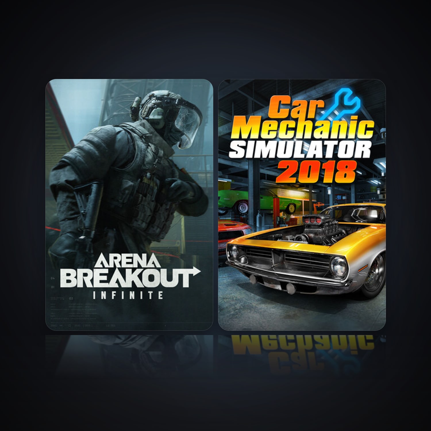 هالحساب ستيم فلين، Car Mechanic Simulator 2018 وArena Breakout: Infinite، 7 لعبة، صامد واضح — HabibiAccounts