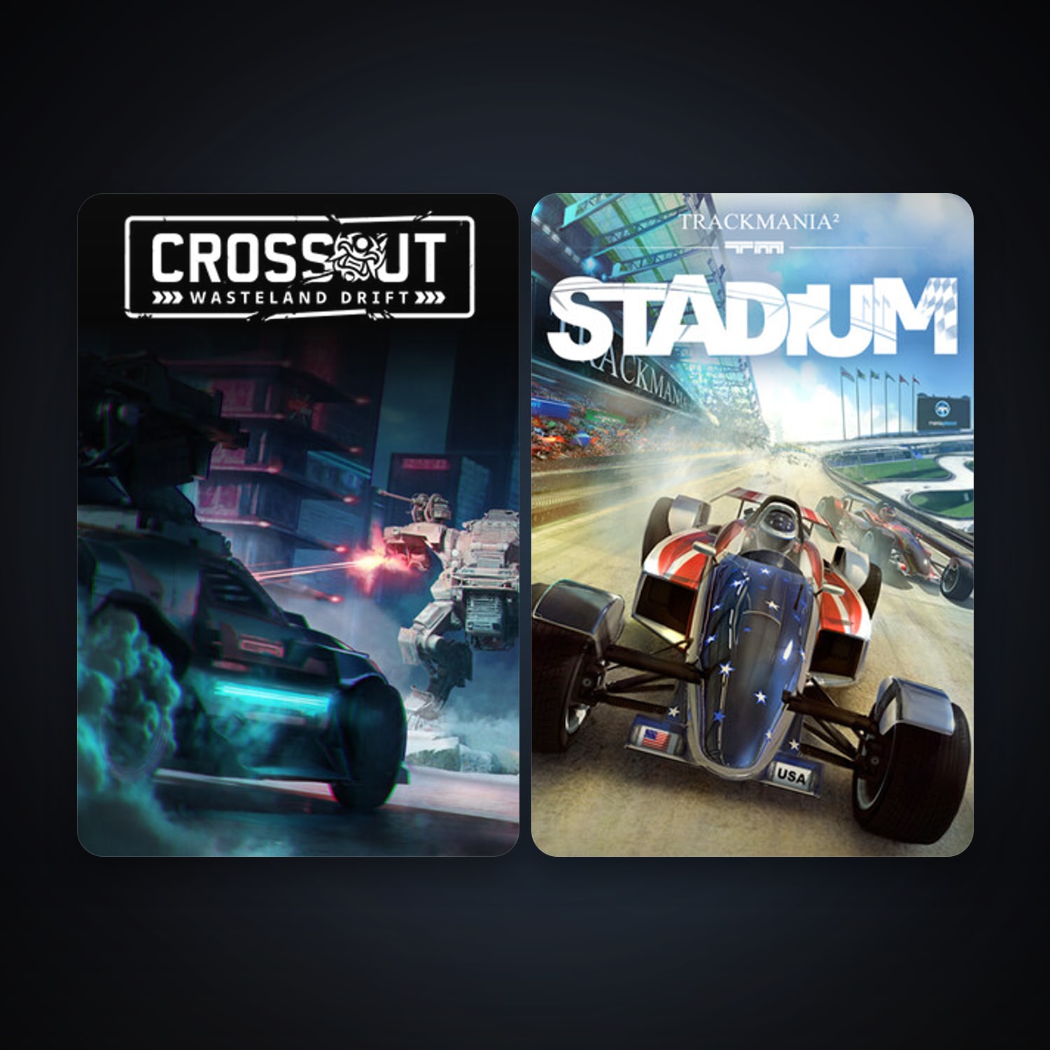 TrackMania² Stadium + Crossout, 2 games, clean — HabibiAccounts
