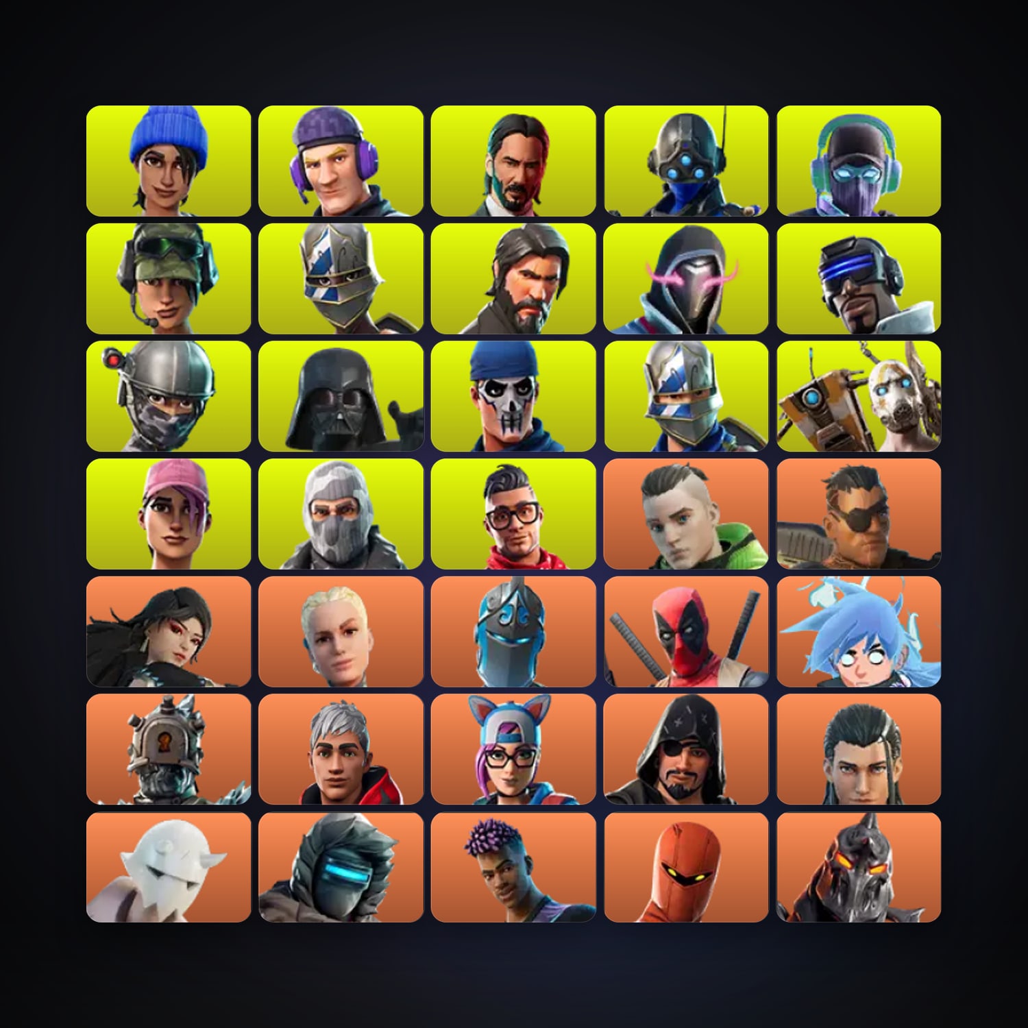Fortnite locker — 343 skins — 450 V-Bucks — lvl 5252 — HabibiAccounts