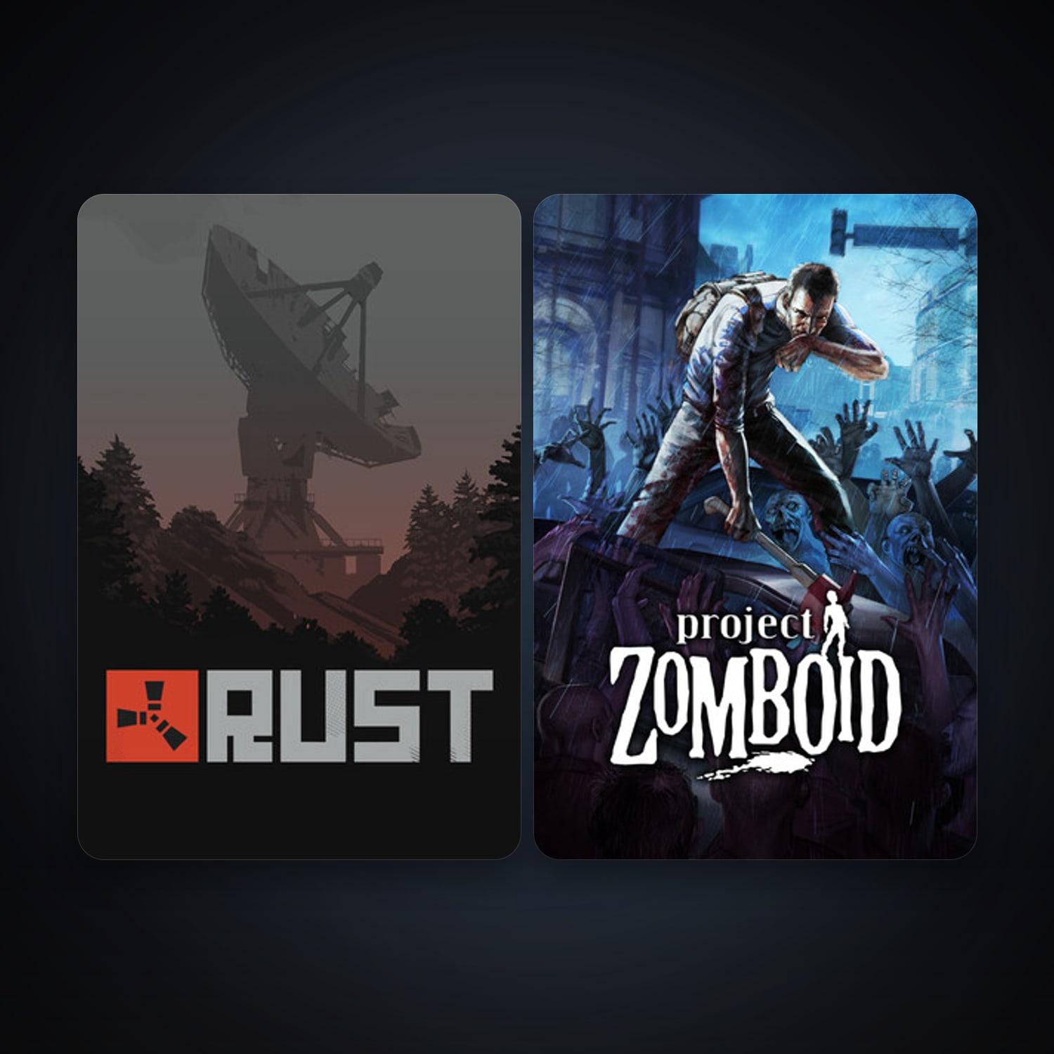 Project Zomboid + Rust, 3 games, clean — HabibiAccounts