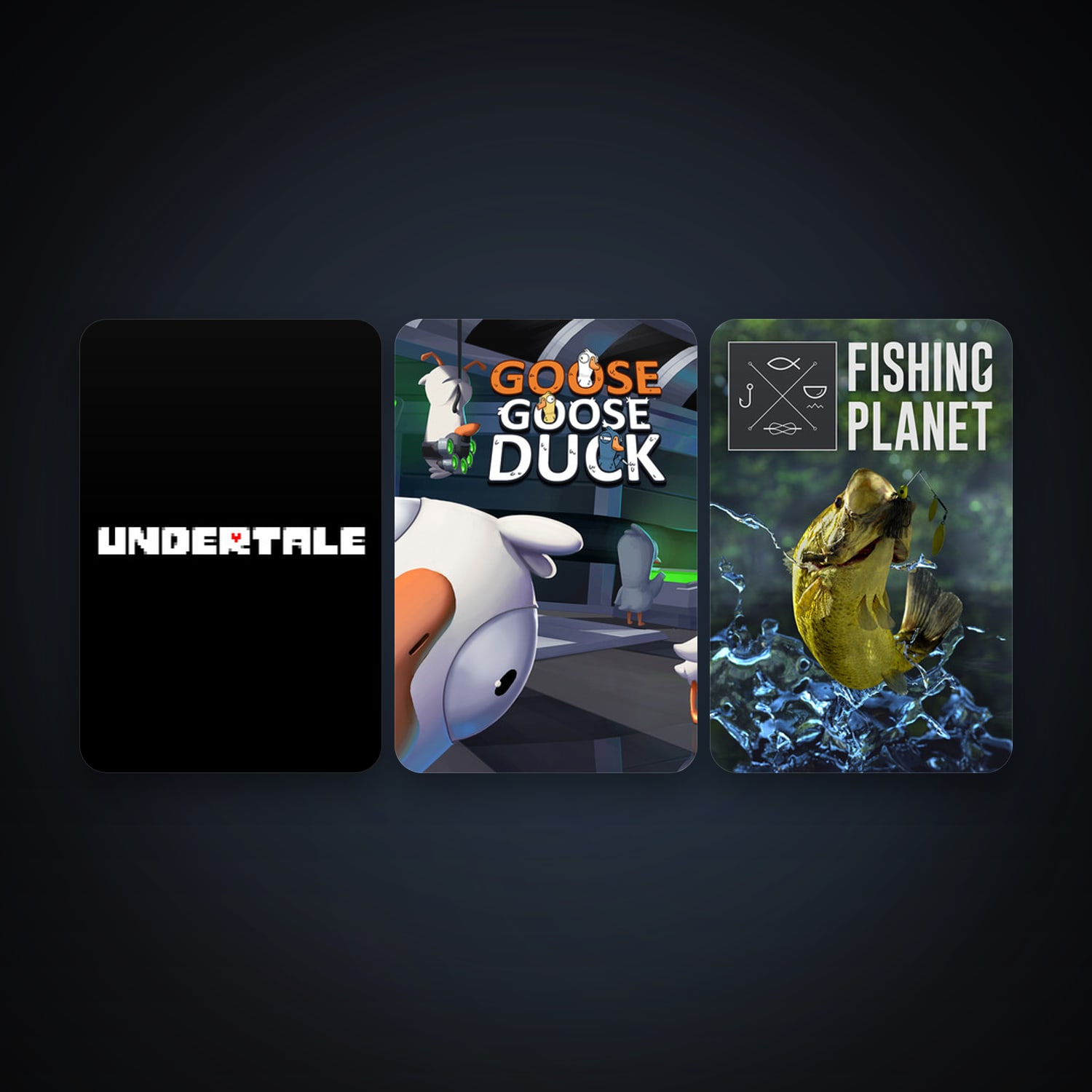 Fishing Planet + Undertale, 5 games, clean — HabibiAccounts