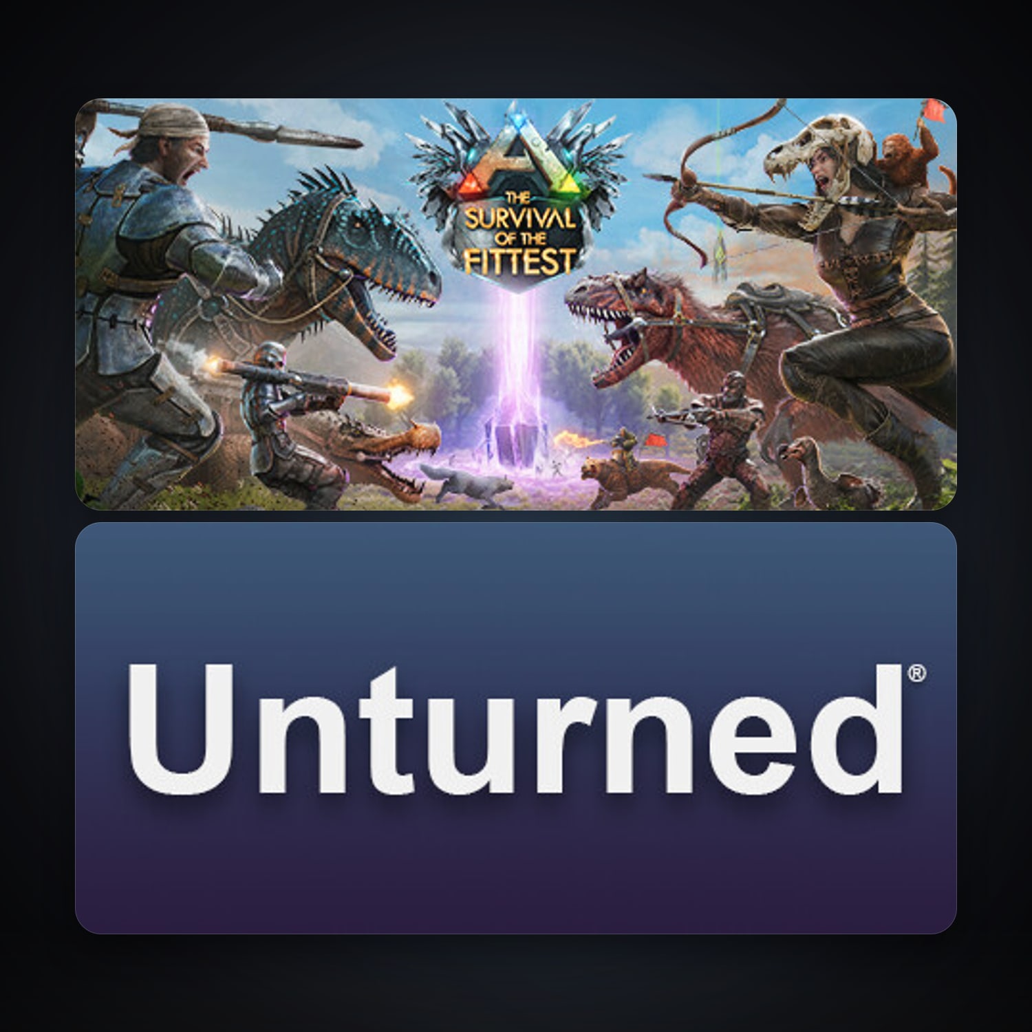 Unturned + ARK: The Survival Of The Fittest, 3 games, clean — HabibiAccounts