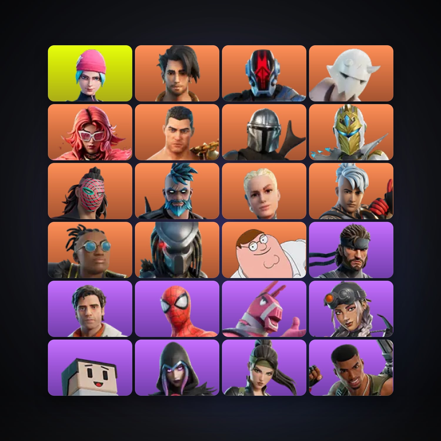 Fortnite locker — 146 skins — 200 V-Bucks — lvl 3596 — HabibiAccounts