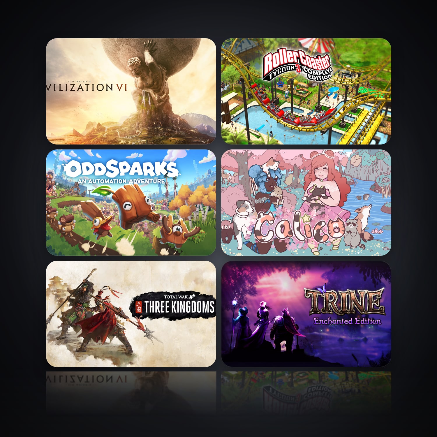 Sid Meier's Civilization VI & RollerCoaster Tycoon 3: Complete Edition | 60 Games — HabibiAccounts