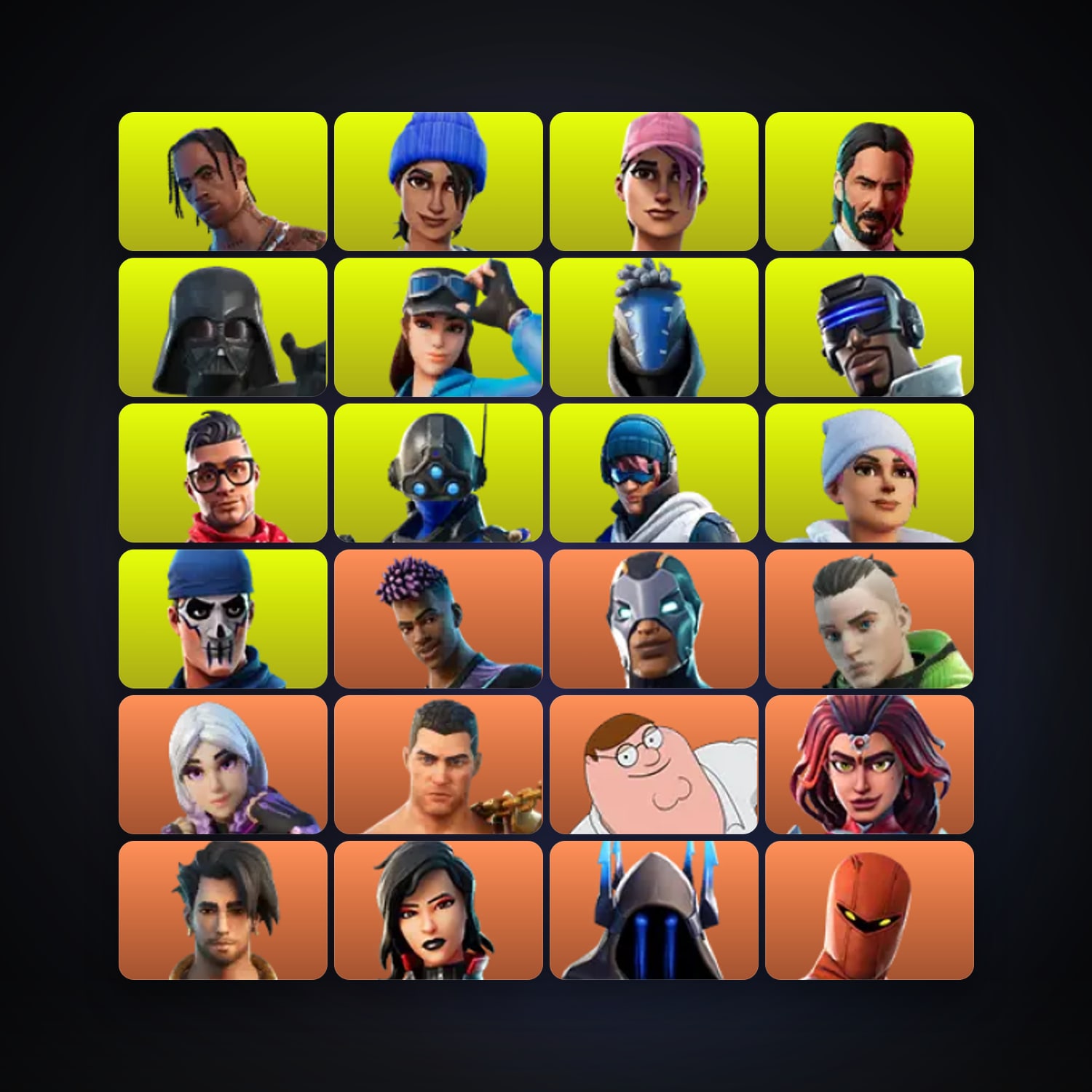 Fortnite locker — 393 skins — 1.2K V-Bucks — lvl 4168 — HabibiAccounts