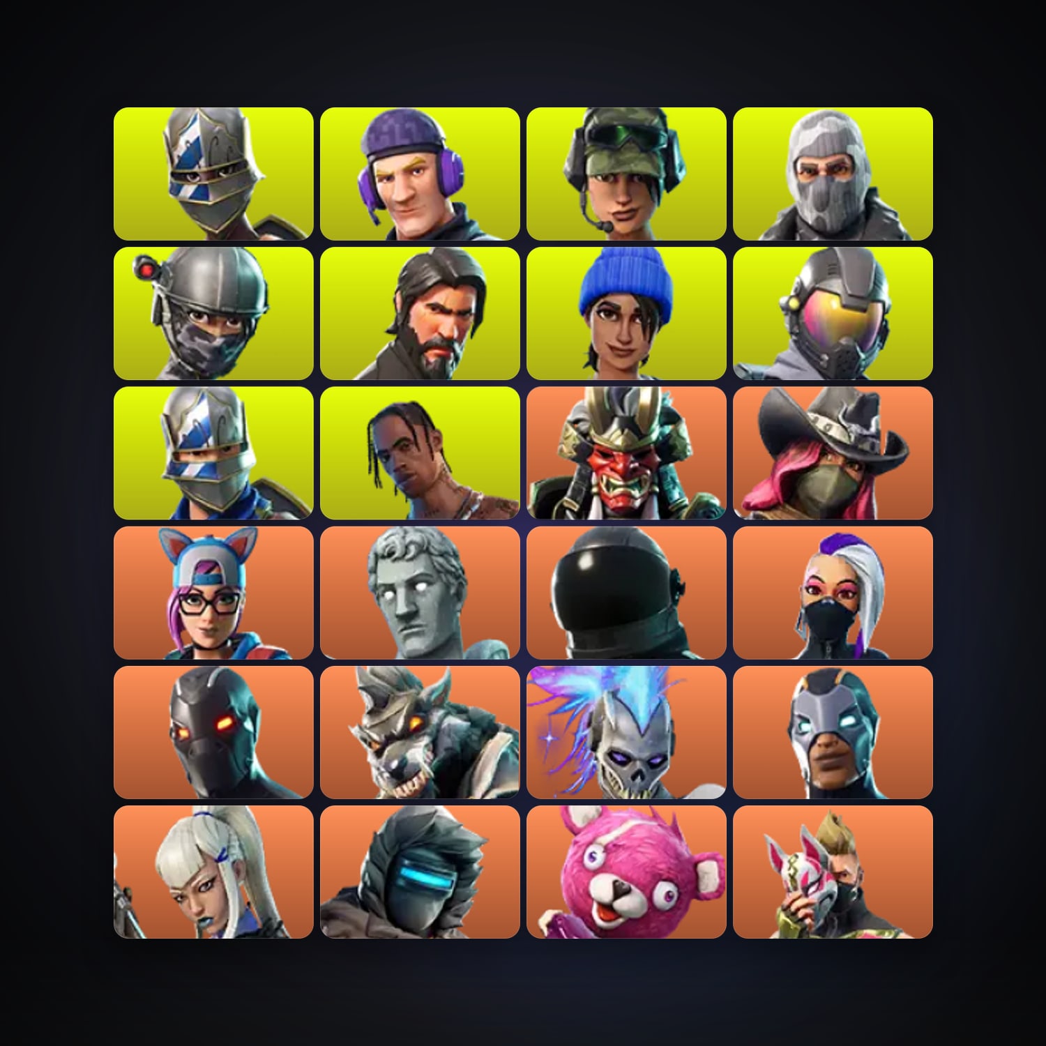Fortnite locker — 95 skins — 1.9K V-Bucks — lvl 1156 — HabibiAccounts
